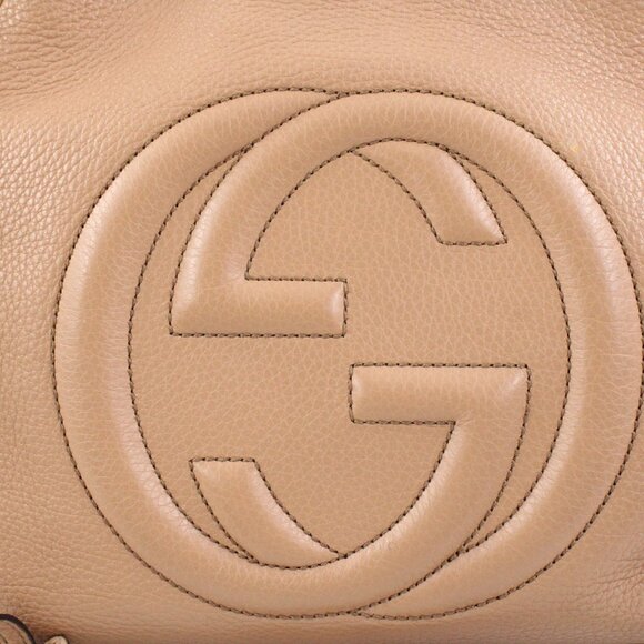 Pre-Owned Gucci Interlocking G Soho Chain Strap Tote Bag in Beige Leather - Picture 6 of 16